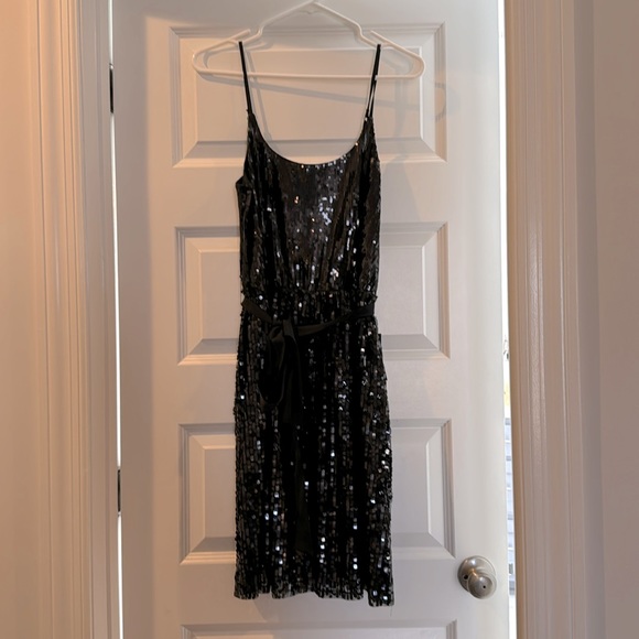 NWT Express Sequined Black Dress - Picture 1 of 5